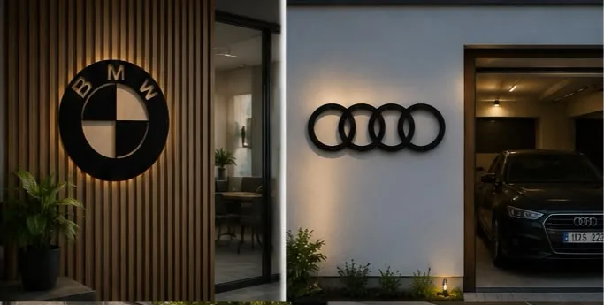 Car Logos with Cnart metal wall decoration