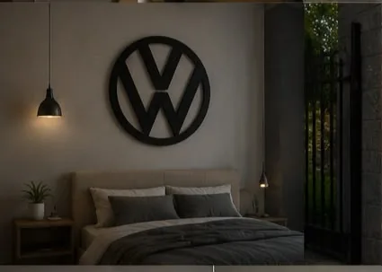 Bedroom Logos with Cnart metal wall decoration